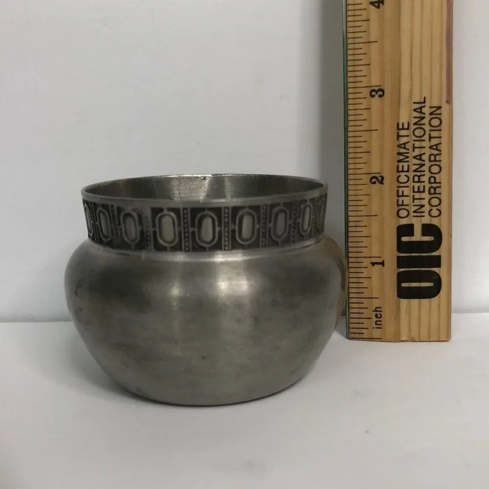 pewter selandia norway art deco design sugar salt and pepper shakers classic mod